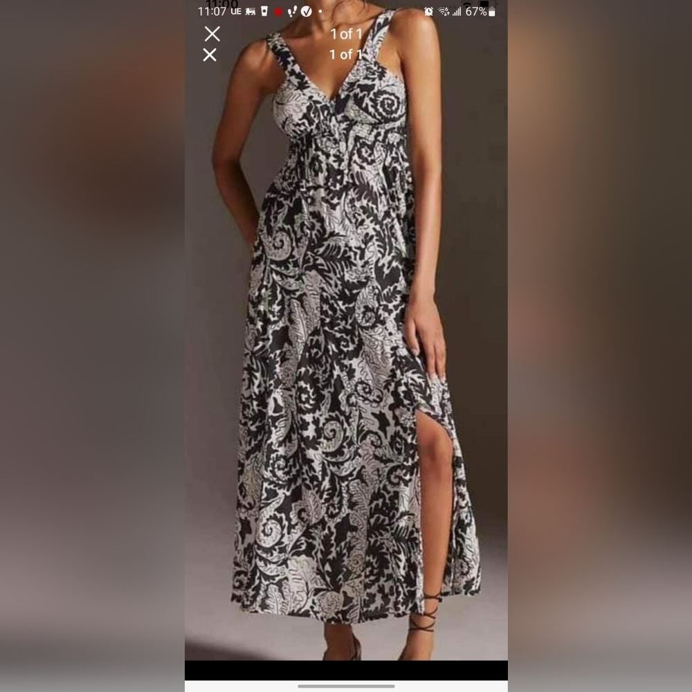 Chic Black and White Floral Maxi Dress